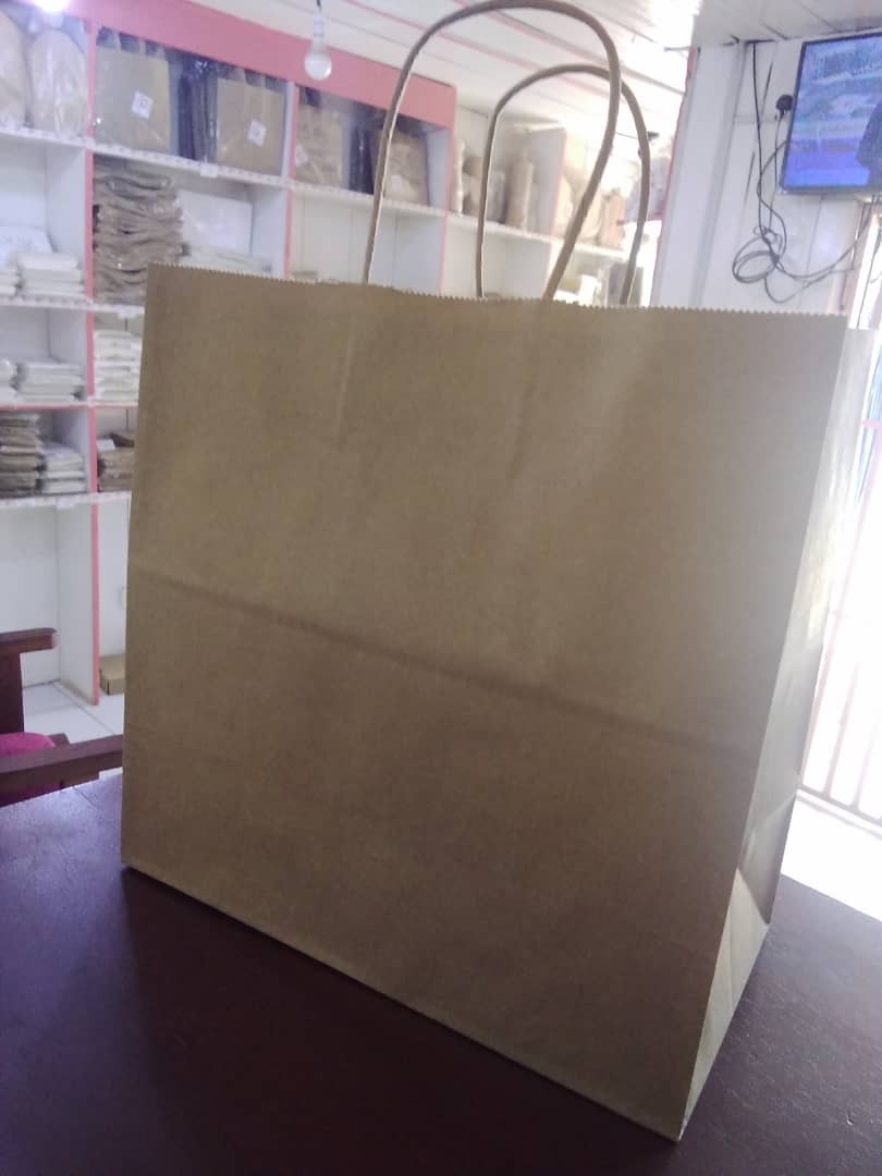 sac en papier kraft avec poignées torsadées 281528cm