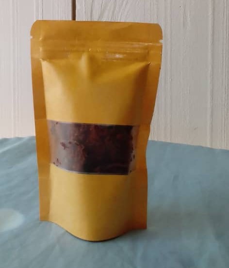 Sachet kraft zip avec fenêtre · 9 × 14 cm · Brun